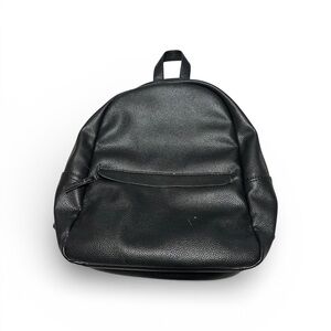 Steve Madden Black Leather Backpack Blue Plaid Lining